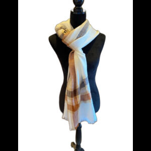Scarf or Shawl Cream Tan & Black Neutral Colors Versatile Really Soft